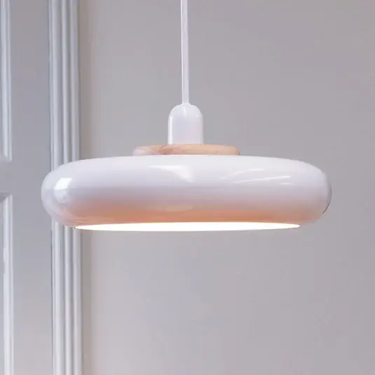 Akció Dyberg Larsen lógó lámpa, fehér, Ø 40 cm, fém