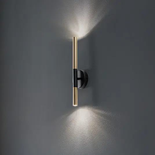 Újdonság Sopel Lux fali világítás, 2 izzós, fekete/arany, magasság 38 cm