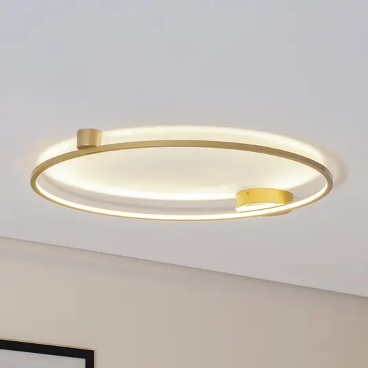 Szuper ajánlat LED mennyezeti világítás Saturno, arany, Ø 80 cm, fém, 4000 K