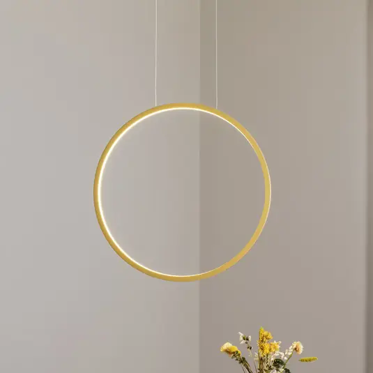 Szuper ajánlat LED lógó világítás Saturno függőleges, arany, Ø 50 cm, fém