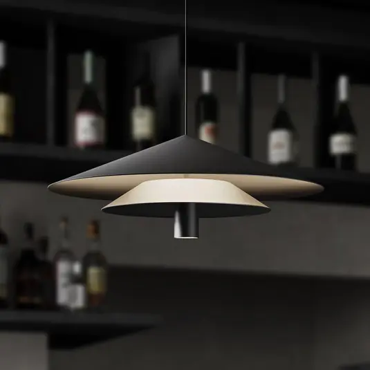 Árcsökkenés Karman ASSO LED lógó világítás, fekete, fém, Ø 42 cm