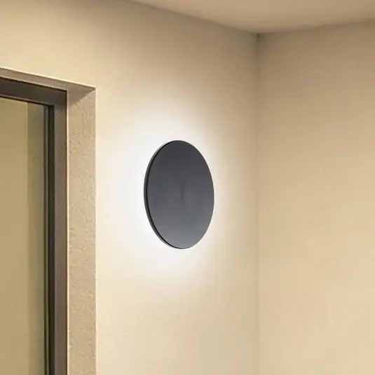 LED fali világítás Disk, Ø 25cm, fekete, műanyag, IP65, CCT Kedvezményes ár