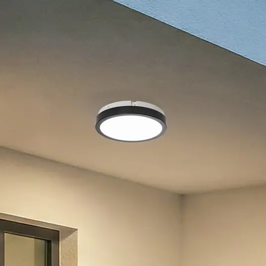 Bestseller LED mennyezeti világítás Vera, fekete, műanyag, Ø 22 cm, IP65