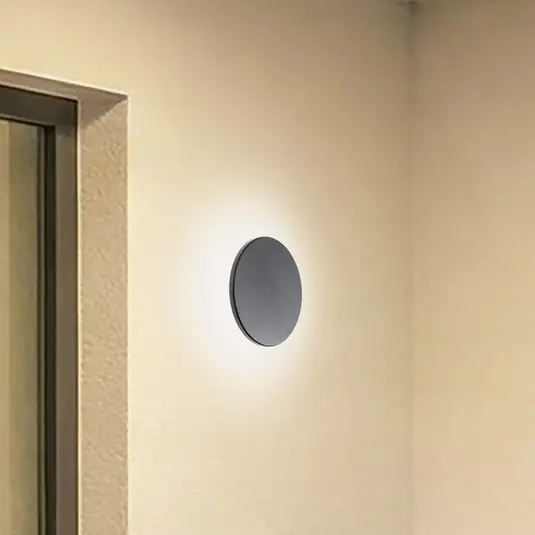 Nézd meg most LED fali világítás Disk, Ø 18cm, fekete, műanyag, IP65, CCT