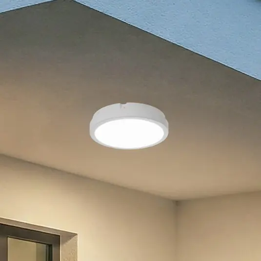 Biztonságos fizetés LED mennyezeti világítás Vera, fehér, műanyag, Ø 22 cm, IP65