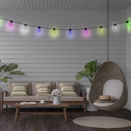 CADENA LED fényfüzér, RGB, fekete, 10 izzós, 5 m Azonnali szállítás