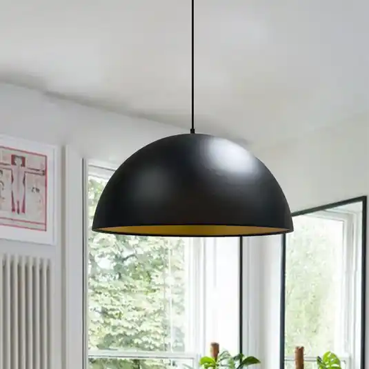 Lipeo függőlámpa, fekete/arany, Ø 40 cm, fém, E27 Azonnali szállítás