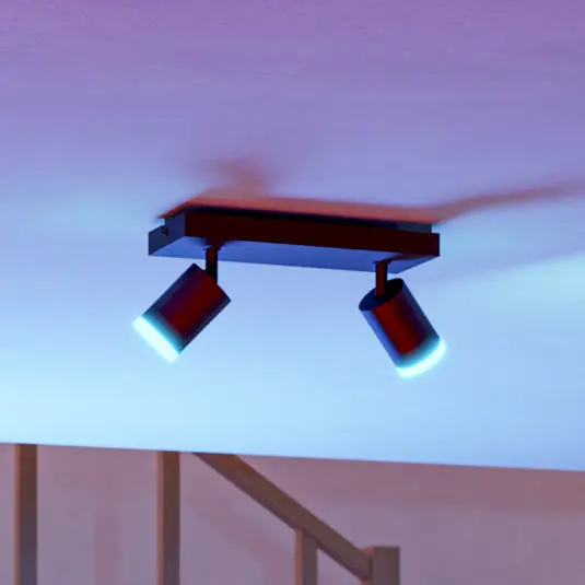 EGLO connect Smart LED spotlámpa Melitello-Z, 2 izzós, fekete Árengedmény