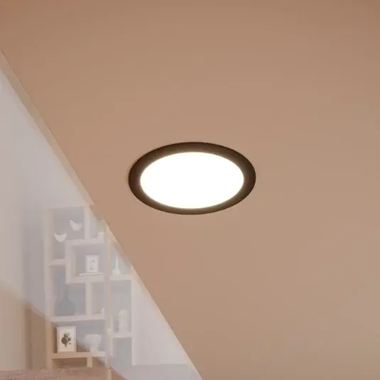 EGLO connect Smart LED süllyesztett lámpa Fueva 6-Z, fekete, Ø16cm Biztonságos fizetés