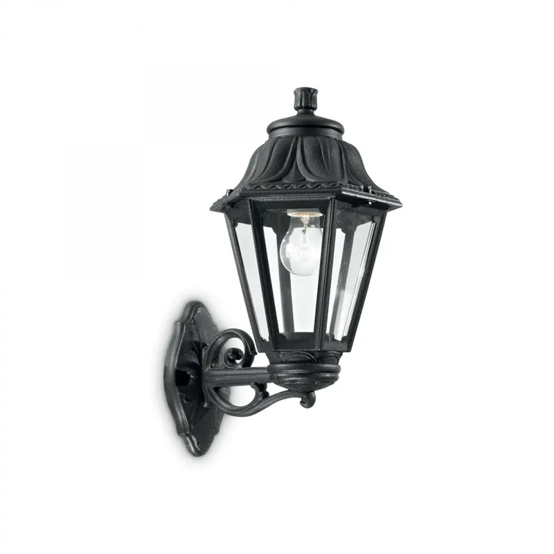 Ideal Lux 101491 kültéri fali lámpa Anna 1x60W E27 IP44 - fekete Vásárlói kedvenc