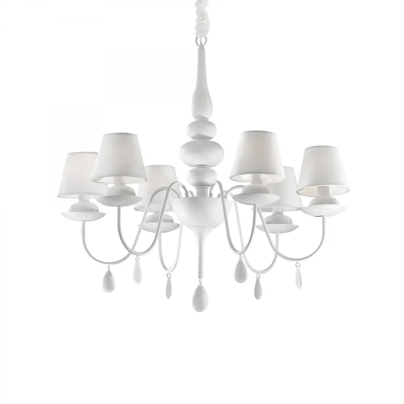 Akció Ideal Lux 035581 mennyezeti függőlámpa Blanche 6x40W E14 - fehér