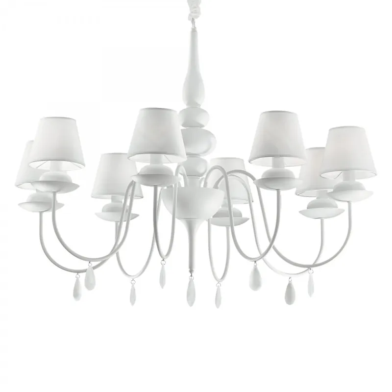 Ideal Lux 035574 mennyezeti függőlámpa Blanche 8x40W E14 - fehér Népszerű