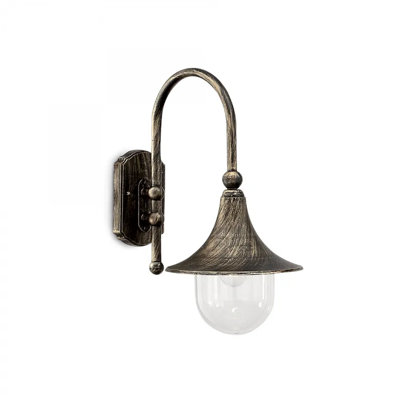 Azonnali szállítás Ideal Lux 024134 kültéri fali lámpa Cima 1x60W E27 - fekete-arany