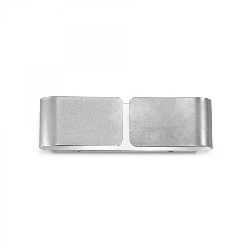 Ideal Lux 088273 fali lámpa Clip Small Argento 2x60W E27 - ezüst, téglalap alakú Azonnali szállítás