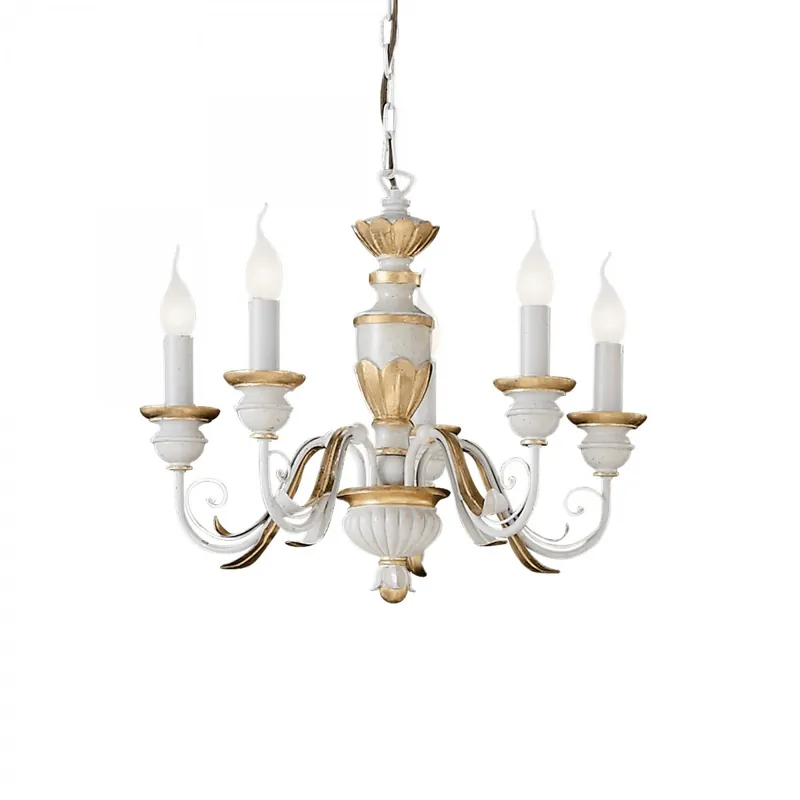 Ideal Lux 012865 mennyezeti függőlámpa Firenze 5x40W E14 - fehér Olcsó