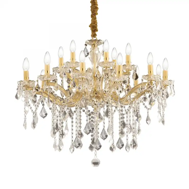 Legkelendőbb Ideal Lux 075181 mennyezeti függőlámpa Florian Oro 18x40W E14 - aranyszínű