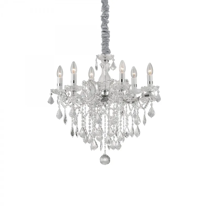 Kiárusítás Ideal Lux 035628 mennyezeti függőlámpa Florian Cromo 6x40W E14 - króm