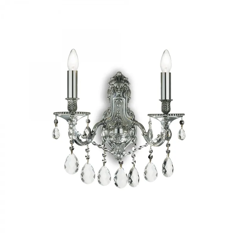 Bestseller Ideal Lux 044910 fali lámpa Gioconda Argento 2x40W E14 - ezüstszínű