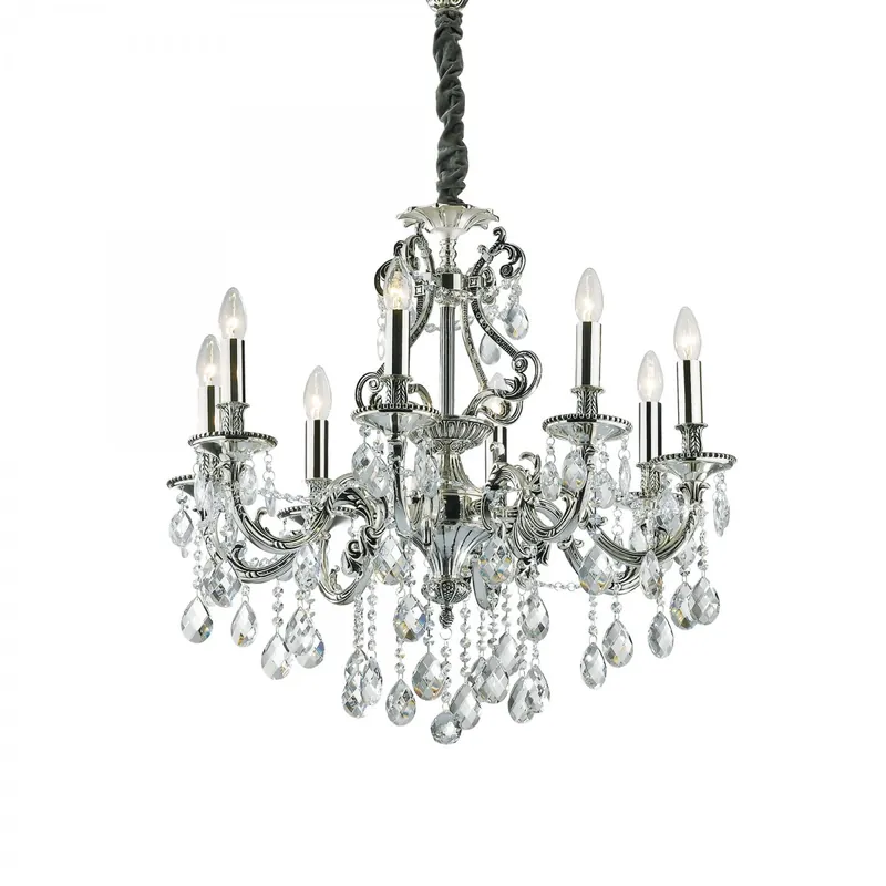 Ideal Lux 044934 mennyezeti függőlámpa Gioconda Argento 8x40W E14 - ezüstszínű Árcsökkenés