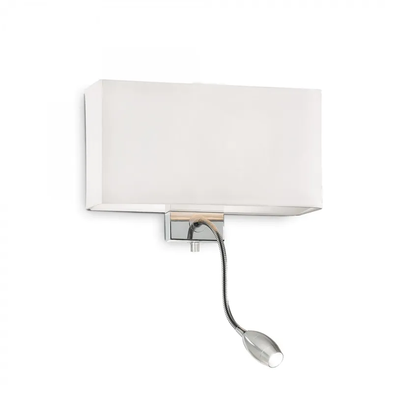 Outlet Ideal Lux 035949 LED fali lámpa irányított olvasólámpával Hotel Bianco 1x60W E27 - fehér