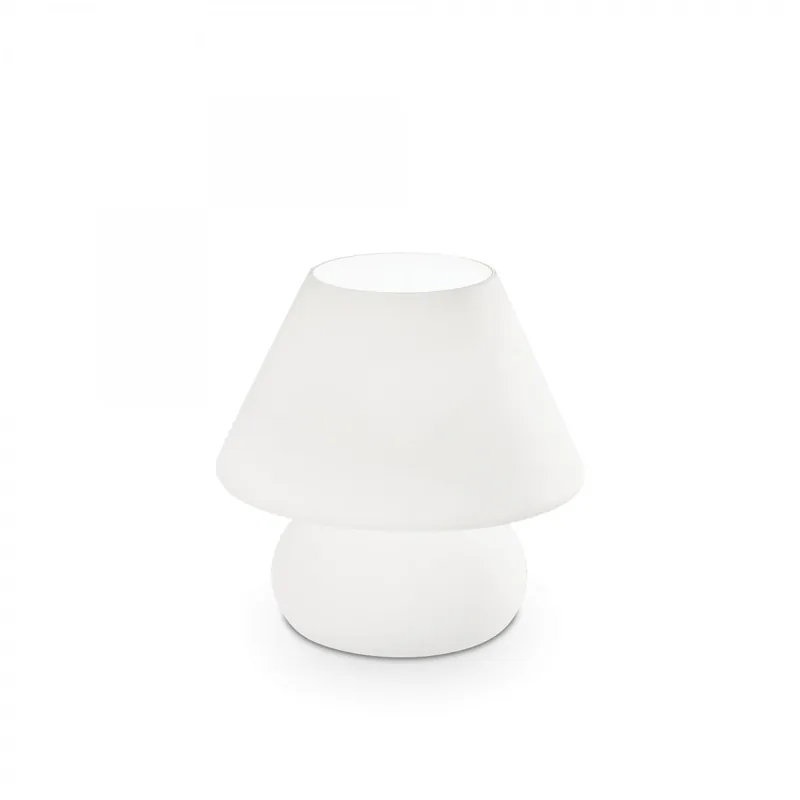 Ideal Lux 074726 asztali lámpa Prato Small 1x40W E14 - fehér Biztonságos fizetés