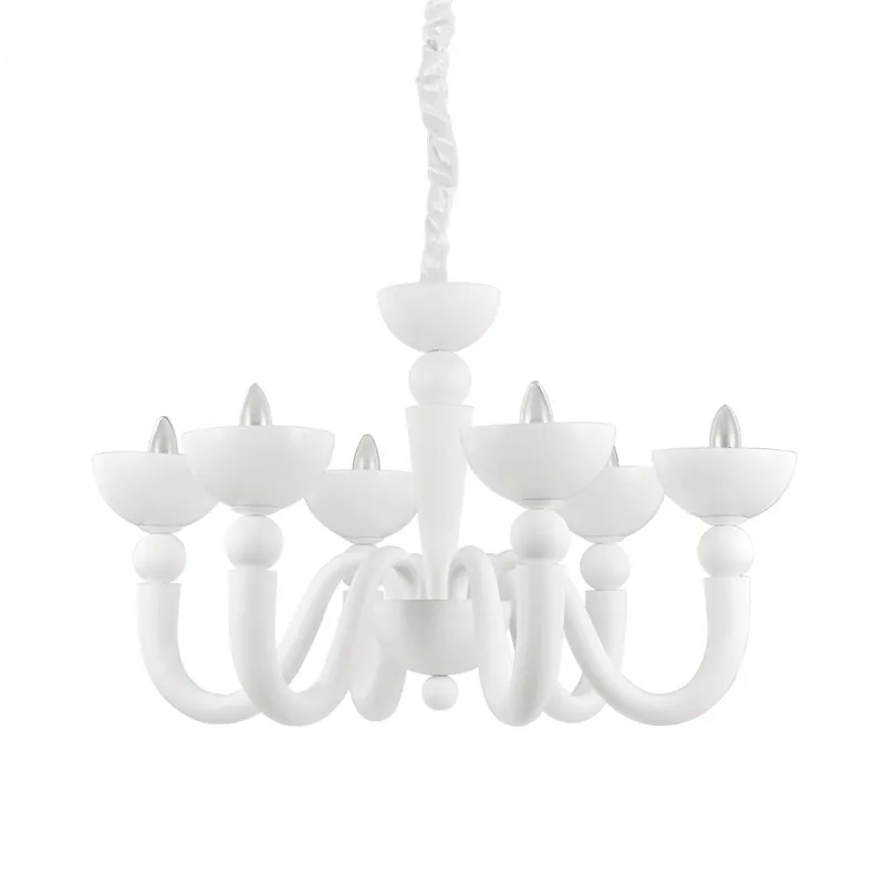 Expressz kézbesítés Ideal Lux 093994 mennyezeti függőlámpa Bon Bon 6x40W E14 - fehér