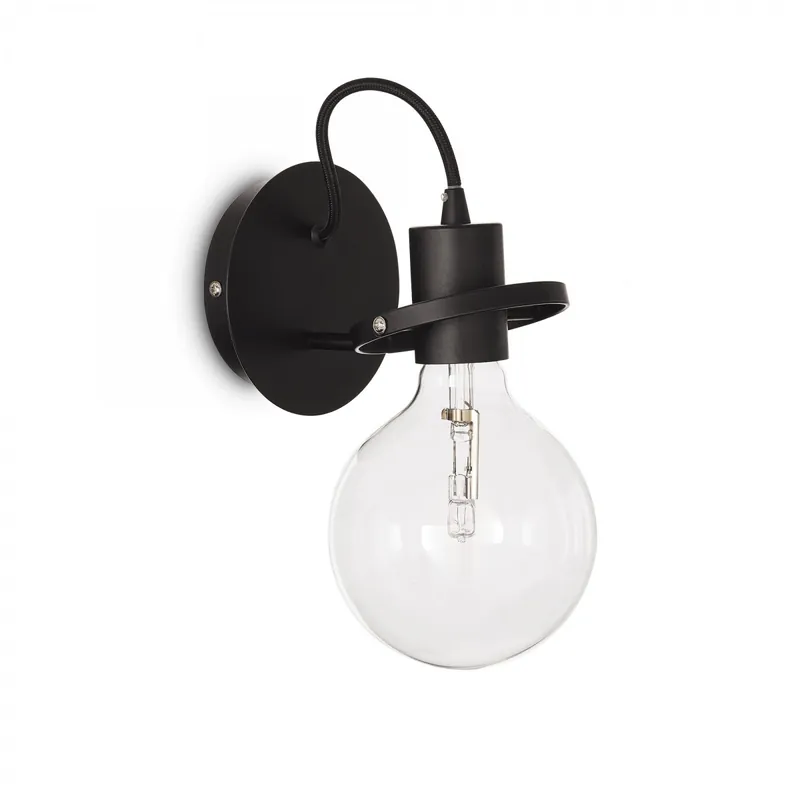 Ideal Lux 119502 fali lámpa Radio Nero 1x60W E27 - fekete Azonnal elérhető