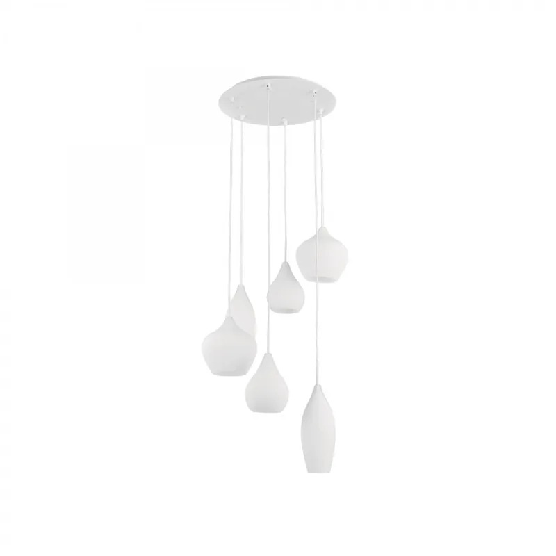 Szezonális akció Ideal Lux 087818 mennyezeti függőlámpa Soft Bianco 6x40W E14 - fehér