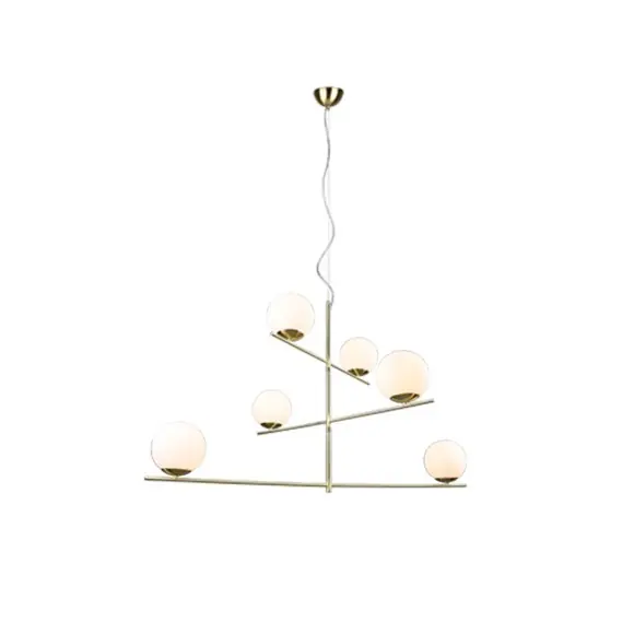 Legjobb ár Trio 302000608 mennyezeti függőlámpa Pure 6x28W E14 - állítható magasság, sárgaréz, fehér