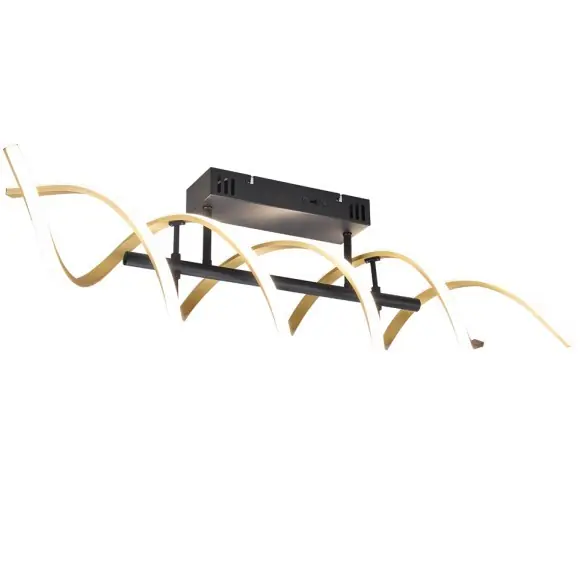 Árcsökkenés Trio 641810208 LED mennyezetre szerelhető lámpa Sorozat 1x41W 5000lm 2300K+3000K+4000K - DIP kapcsoló, 3 fázisú fényerőszabályzás, fekete, sárgaréz