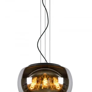 Ajánlat Lucide 45401/40/65 OLIVIA mennyezeti függőlámpa D400mm 3xE27 - fekete, füstüveg