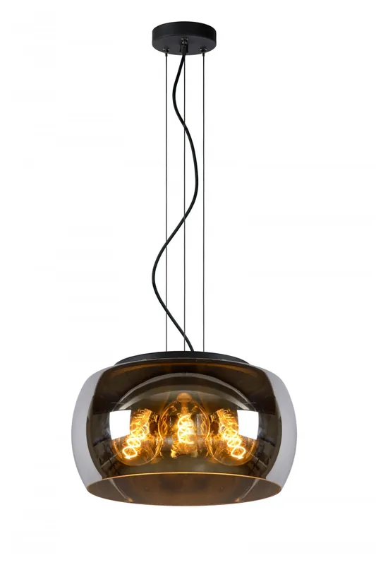 Ajánlat Lucide 45401/40/65 OLIVIA mennyezeti függőlámpa D400mm 3xE27 - fekete, füstüveg
