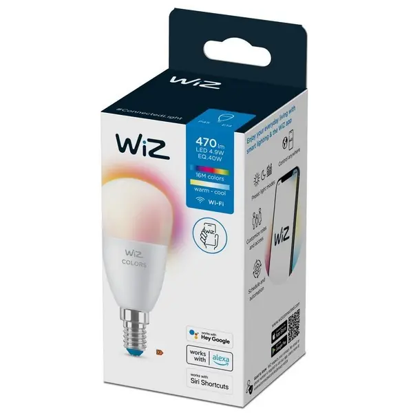WiZ Colors 8719514554658 intelligens izzó LED E14 4,9 W 470lm 2200-6500K RGB - szabályozható Azonnal elérhető