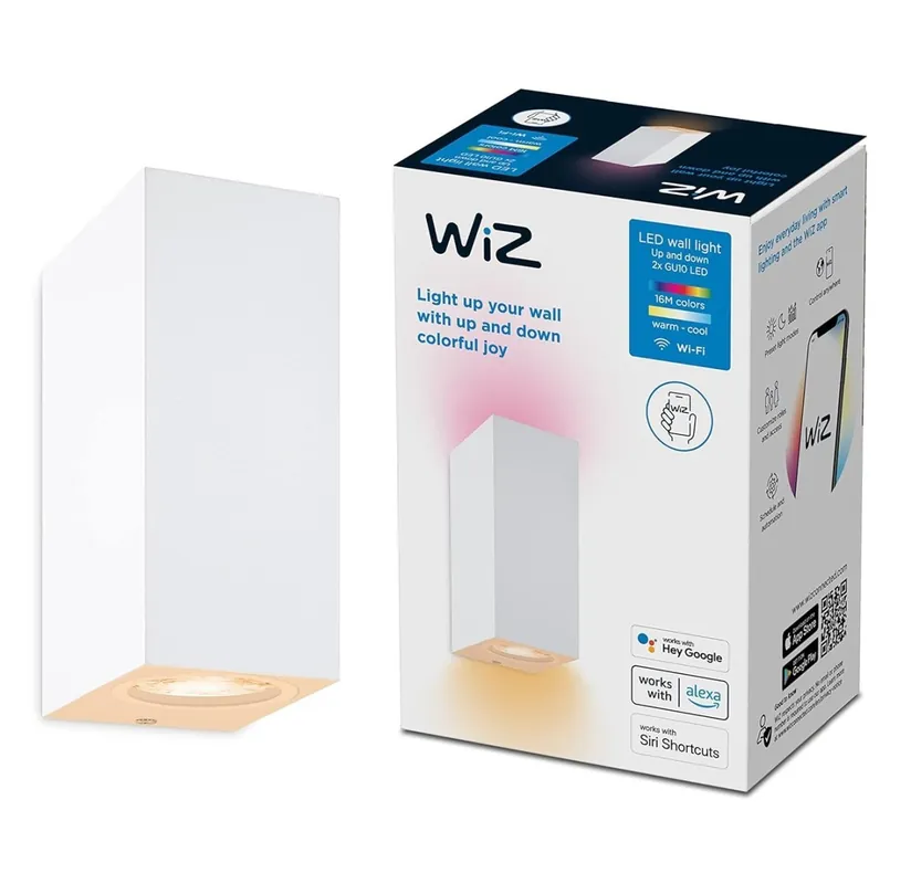 Wiz Colors 8719514554597 fali lámpa 2xGU10 2x5W 345lm 2200-6500K RGB - fehér Expressz kézbesítés