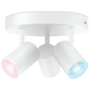 Akciós ár WiZ Colors 8719514554511 IMAGEO mennyezetre szerelhető spotlámpa 3xGU10 3x5W 345lm 2200-6500K RGB - fehér