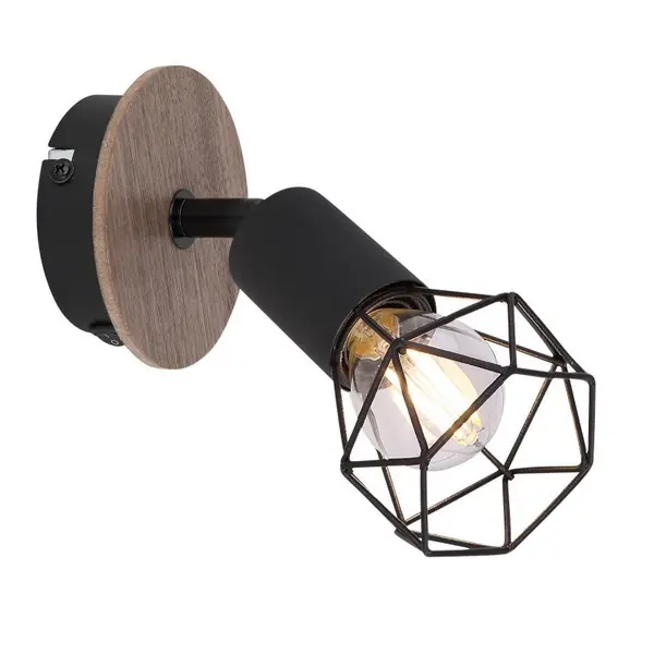 Azonnal elérhető Globo 54802S-1H fali lámpa Xara I 1x40W E14 - fekete, fa