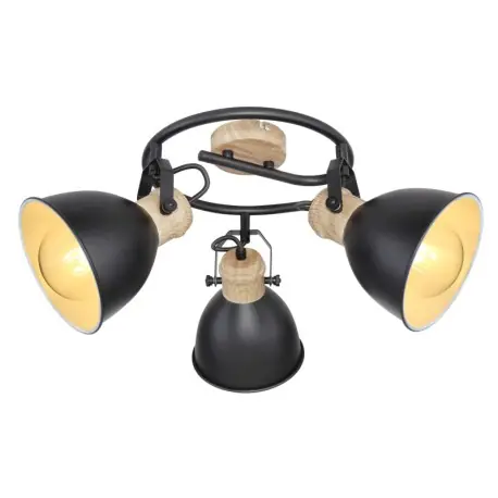 Globo54018-3S mennyezetre szerelhető lámpa Wiho 3x40W E27- fekete, fa Csak ma