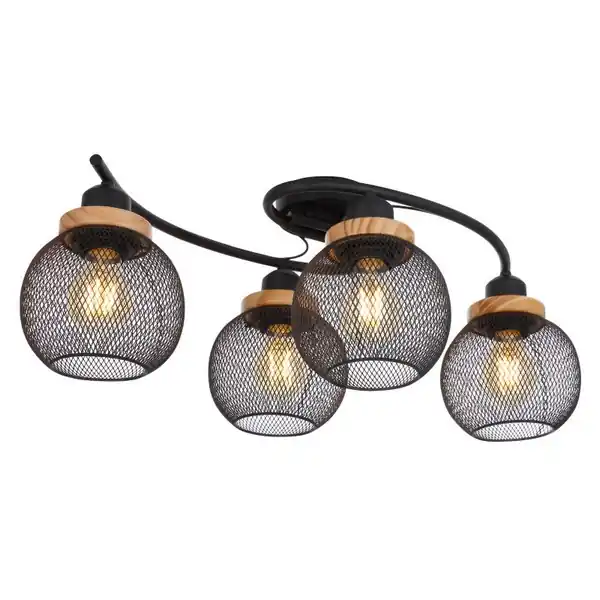 Outlet Globo 15663-4D mennyezetre szerelhető lámpa Pablo 4x40W E27 - fekete, barna