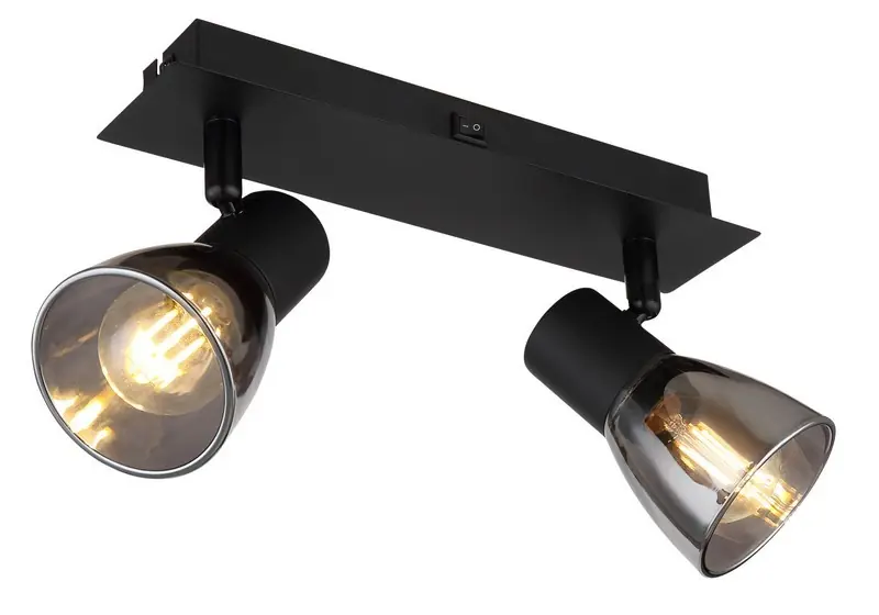 Azonnal elérhető Globo 54307-2 mennyezetre szerelhető spotlámpa Claude 2x40W E14 - fekete, füstös