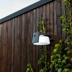 Lutec 6906001118 LED kültéri napelemes fali lámpa mozgásérzékelővel Moon 1x9.5W E27 1000lm 4000K IP44 - 3 fázisú szabályozás, fekete Nézd meg most
