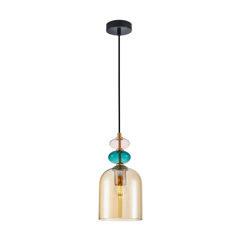 Prémium Italux PND-30263-1B-BRO-AMB mennyezeti függőlámpa Busco E27